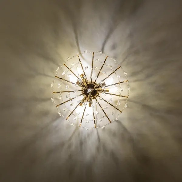 Lustră de cristal aplicată Brilagi CRYSTAL 6xE14/60W/230V auriu