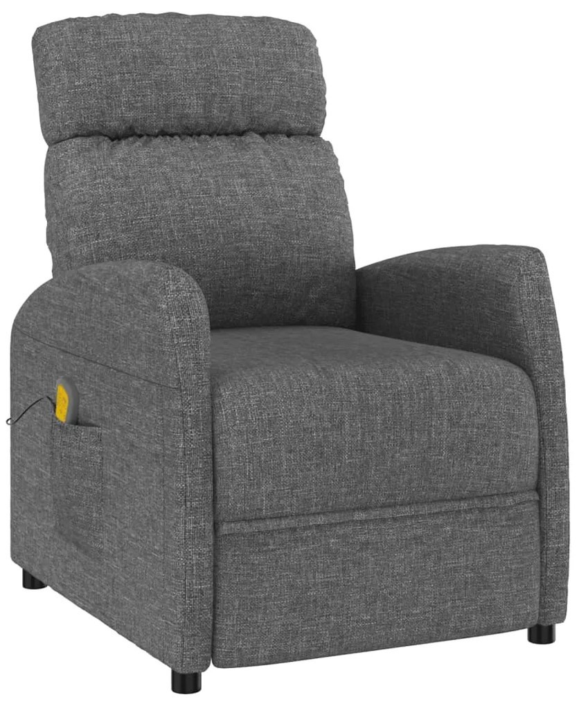 289707 vidaXL Fotoliu de masaj, gri închis, material textil