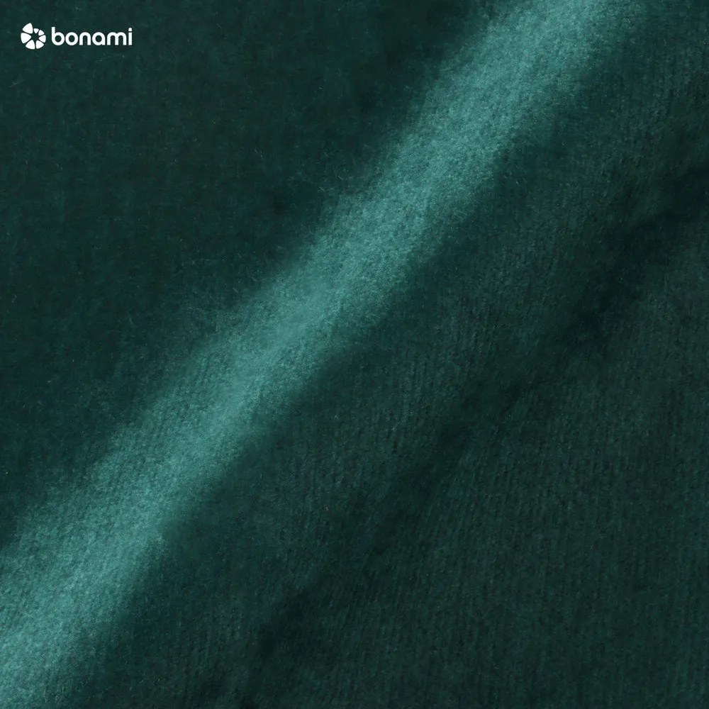 Colțar verde extensibil/cu spațiu de depozitare cu tapițerie din catifea (cu colț pe partea stângă/în formă de ”L”) Laurence – ELTAP