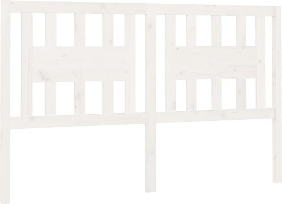 vidaXL Tăblie de pat, alb, 126x4x100 cm, lemn masiv de pin