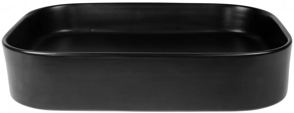 Lavoar pe blat Fluminia, Capri 55-MB, dreptunghiular, negru mat