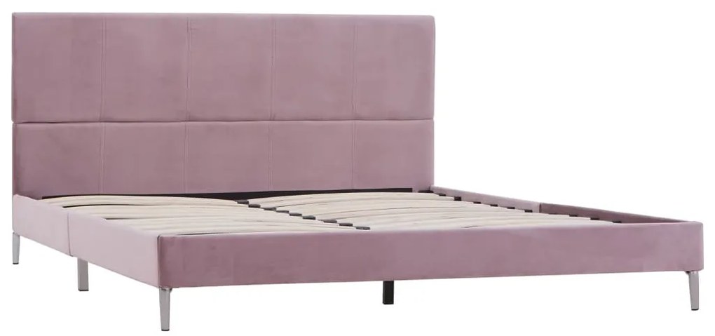 280958 vidaXL Cadru de pat, roz, 140 x 200 cm, material textil