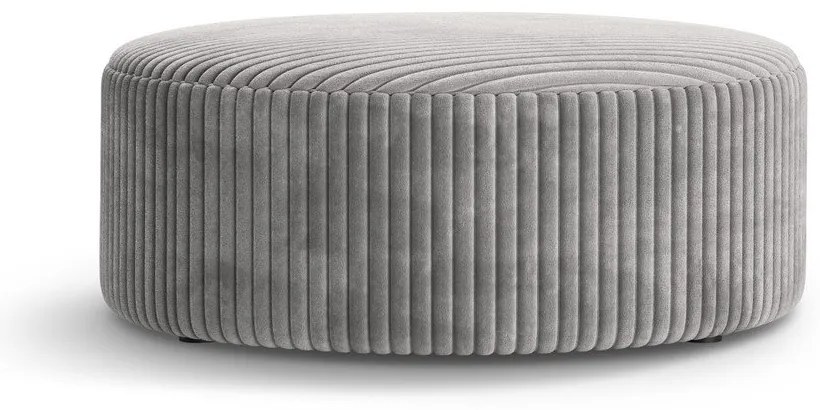 Taburet gri deschis cu tapițerie din catifea reiată Dia – Micadoni