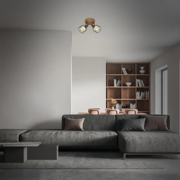 Spot Brilo VINTAGE 2xE27/25W/230V maro