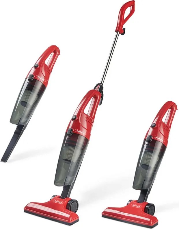 La mâna a doua: Aspirator vertical Rosberg R51001A, 600W, 800 ml, Filtru HEPA, Manual, Rosu