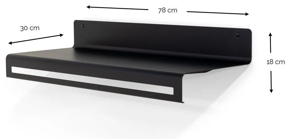 Cuier de perete negru cu raft din metal 78 cm Sway – Spinder Design