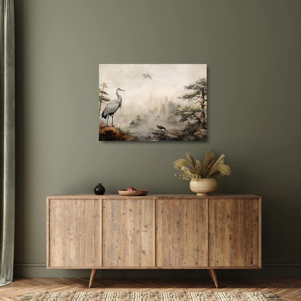 Tablou pe sticlă - Desen animat peisaj (70x50 cm)