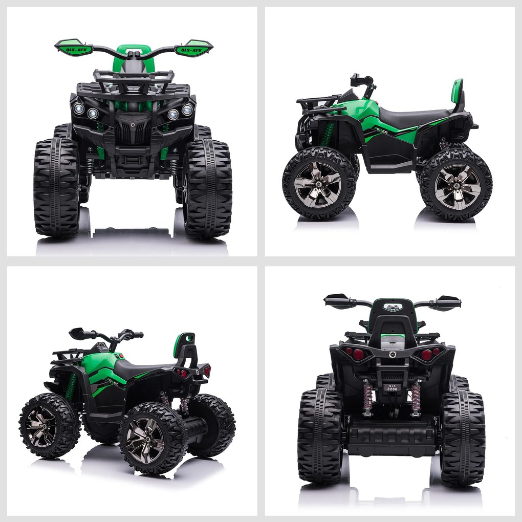 HOMCOM Quad electric 12V pentru copii, verde | Aosom Romania