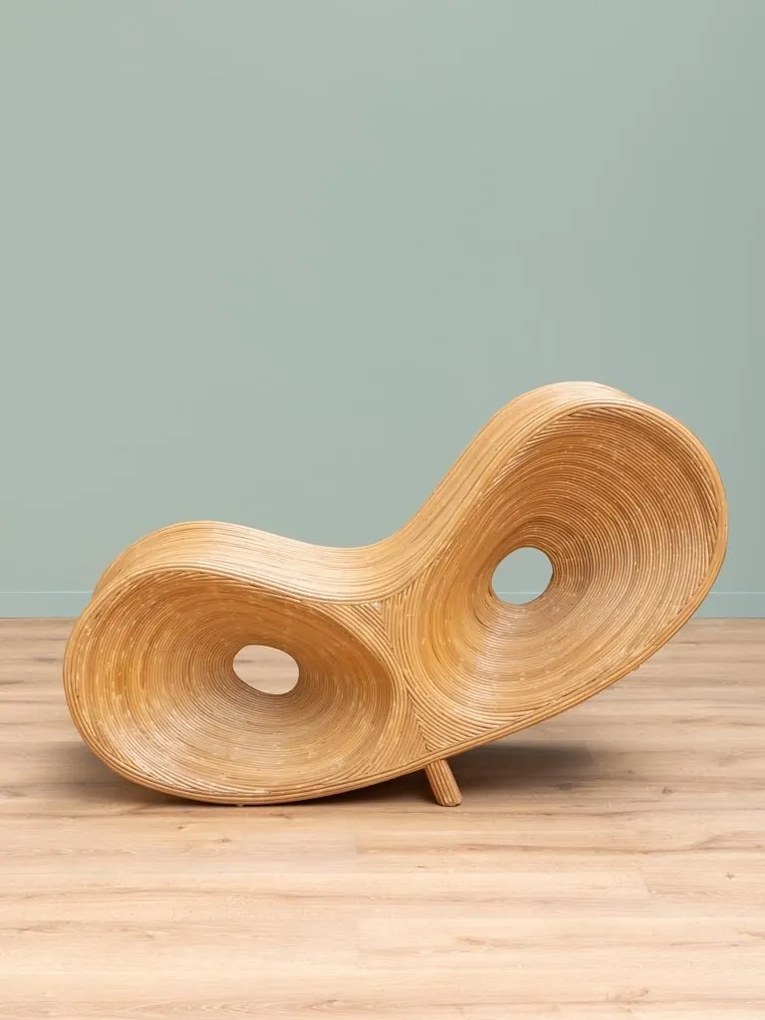 Fotoliu lounge din rattan, "Carica"
