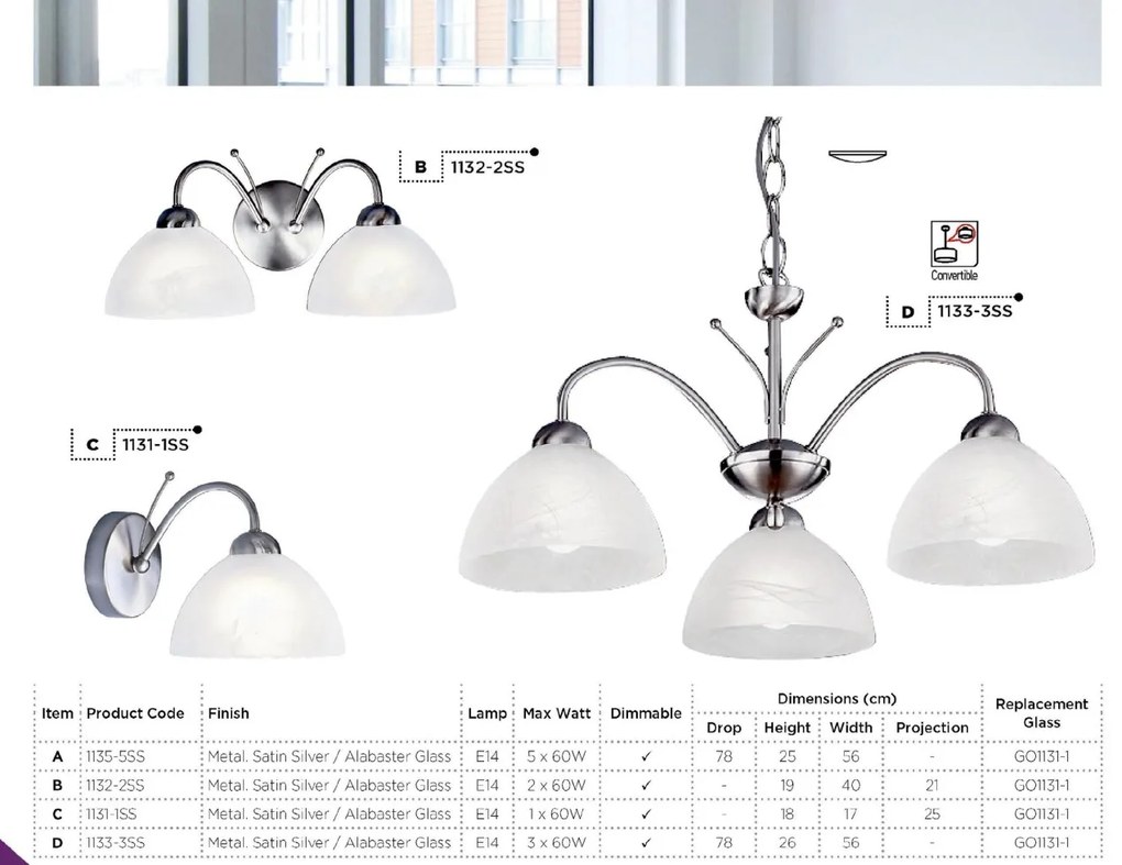Lustra suspendata stil clasic Milanese 3L argintiu 1133-3SS SRT