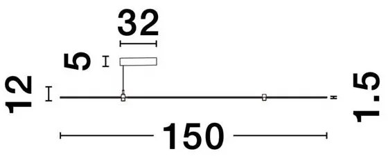 Sistem magnetic-decorativ pentru perete MAGNA 120W, L-150cm