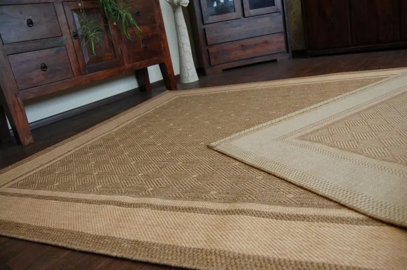 Covor sisal Floorlux 20077 coffee si mais