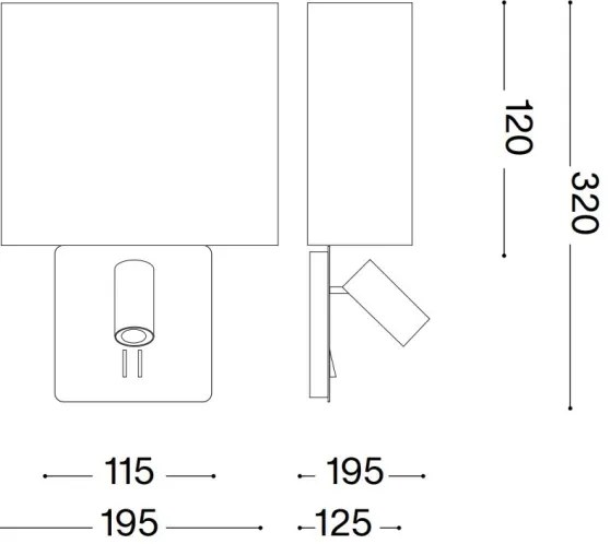 Abajur de rezervă pentru lampă de perete Ideal Lux GEA alb