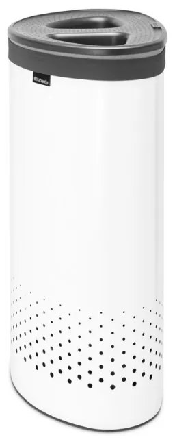 Cos de rufe Brabantia Selector 1003787, 55 L, 2 compartimente, Orificii aerisire, Umplere fara deschidere, Alb