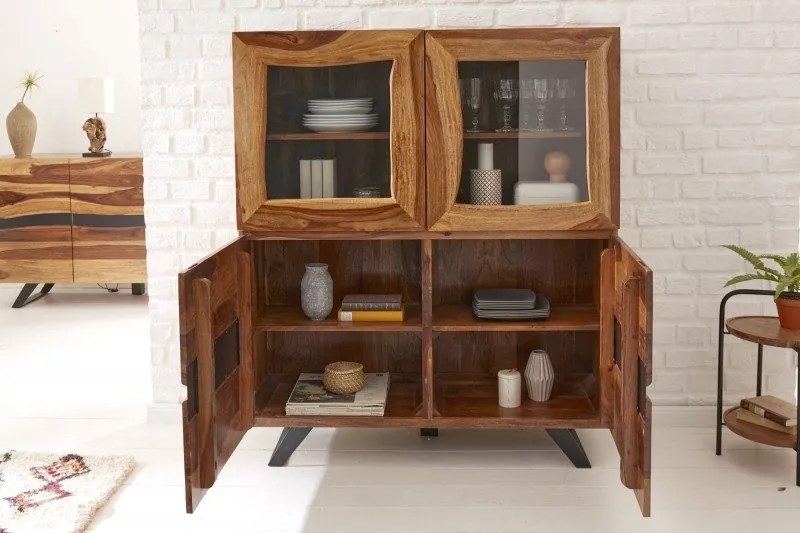 Vitrina design industrial Amazonas 140cm Sheesham
