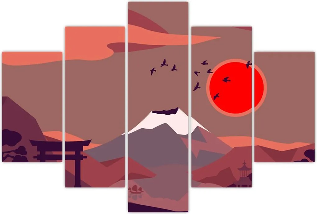 Tablou - Ilustrație a Muntelui Fuji (150x105 cm)