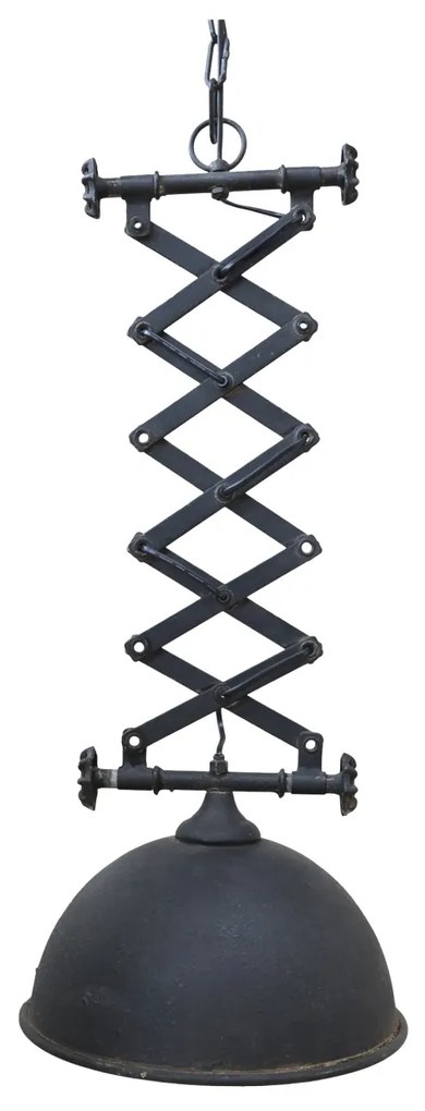 Lustră din metal cu braț extensibil, finisaj negru antichizat, Factory
