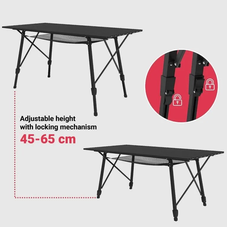 MIADOMODO Masă de camping pliabilă, 90 x 45 x 53 cm