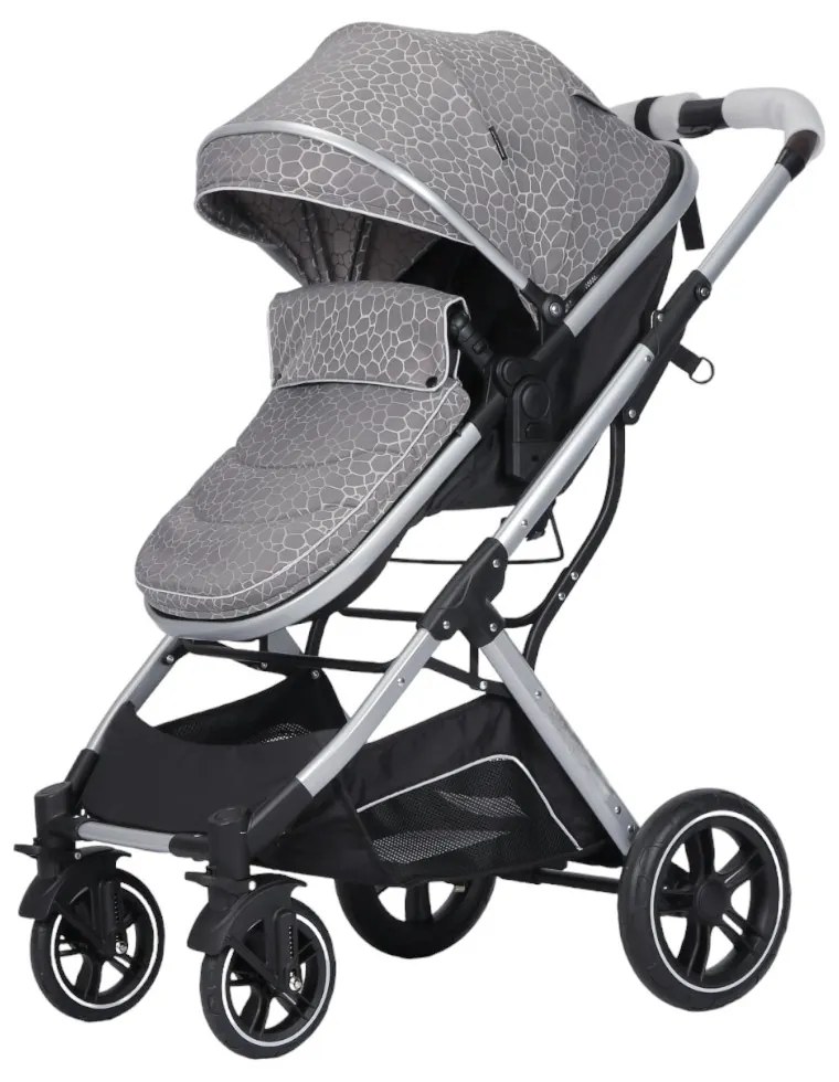 Carucior nou nascuti 2 in 1 NOVOKIDS™ H3100 series, Cu geanta bebe, Cadru Aluminiu, Amortizoare, Roti din cauciuc plin AVE, Landou, Spatar reglabil 3
