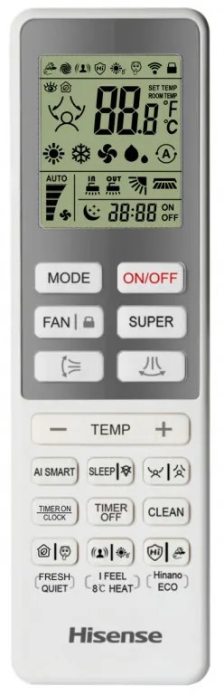 Aparat de aer conditionat inverter Hisense Energy Pro + QG35XV0E, 12000 BTU, 24 m², A+++/A+++, Wi-Fi, Control vocal, Filtru 4in1, Alb