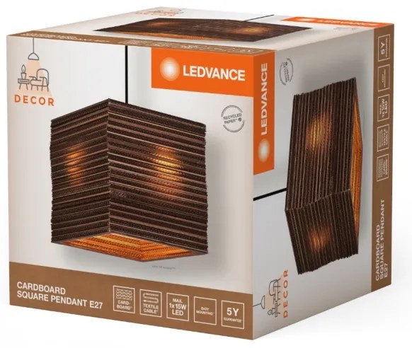 Lustră pe cablu Ledvance DECOR CARDBOARD 1xE27/15W/230V 25x25 cm