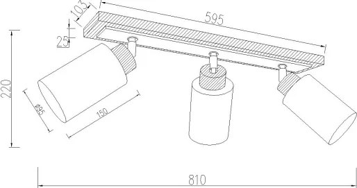 Globo 15977-3 - Corp de iluminat tip spot ROWENA 3xE27/60W/230V, finisaj stejar/alb