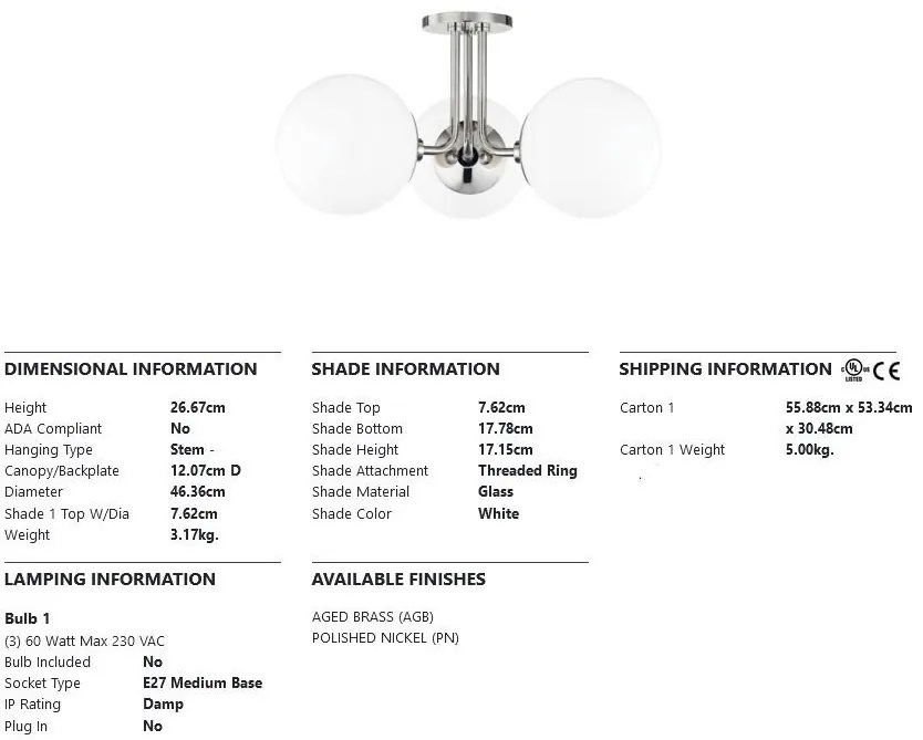 Lustra aplicata design modern STELLA nichel lucios