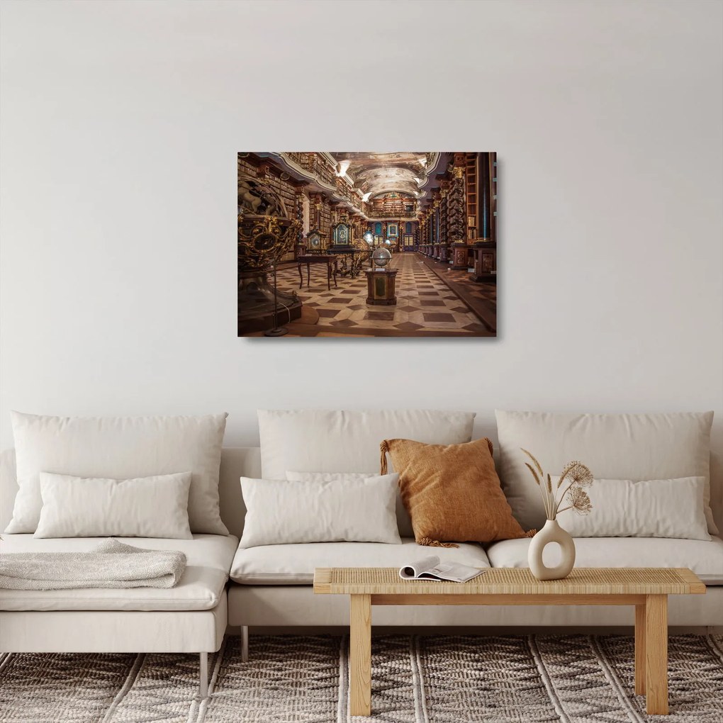 Tablou pe sticlă -Clementinum de Praga (70x50 cm)