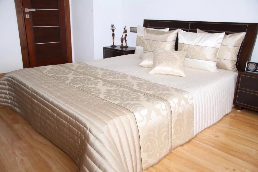 Cuvertură de pat bej de calitate, cu o notă de lux Lăţime: 220 cm Lungime: 240cm