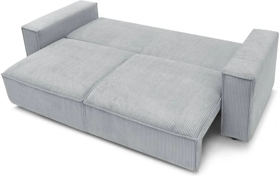 Canapea extensibilă din reiat Bobochic Paris Nihad, 245 cm, gri deschis
