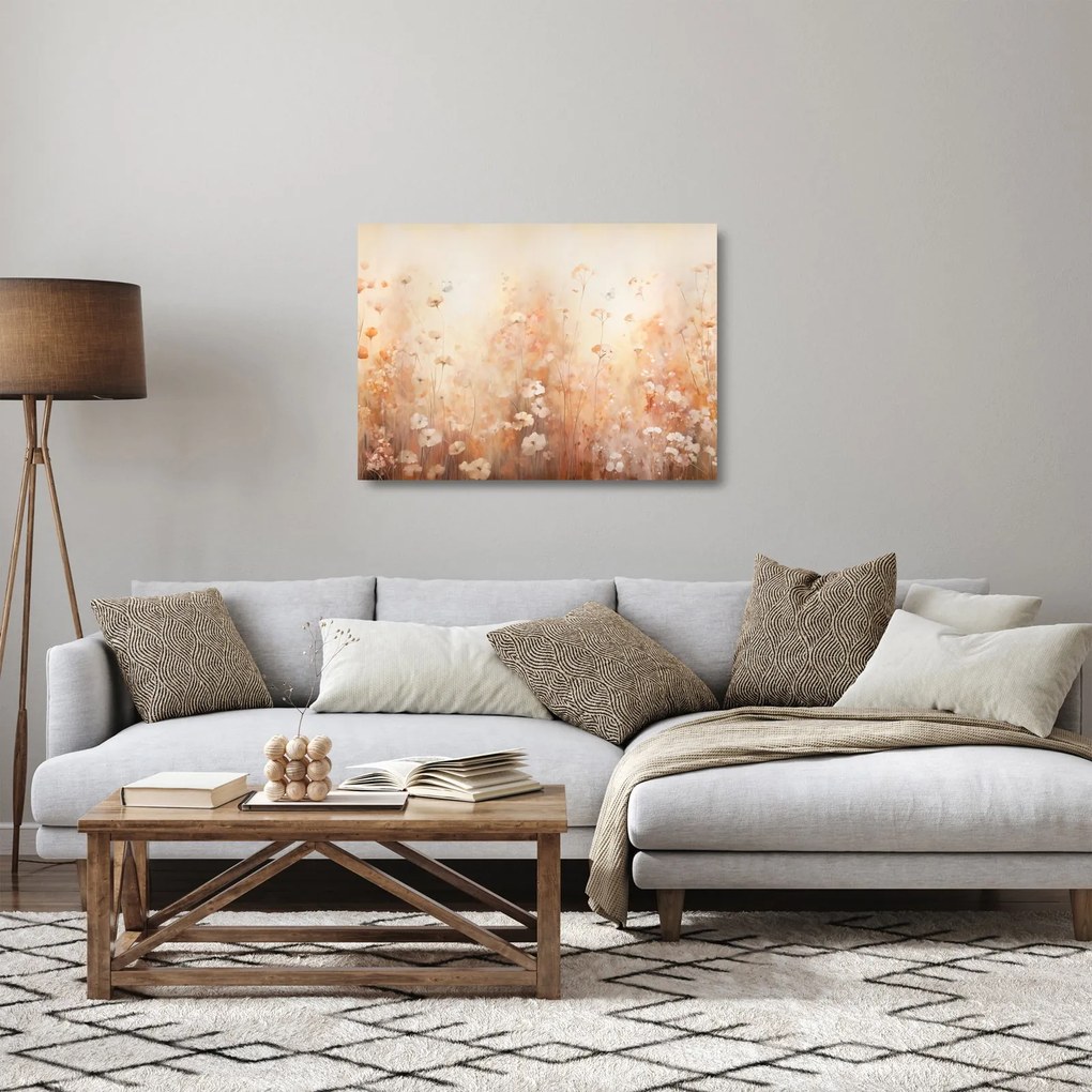 Tablou pe sticlă - Model de flori sălbatice (70x50 cm)