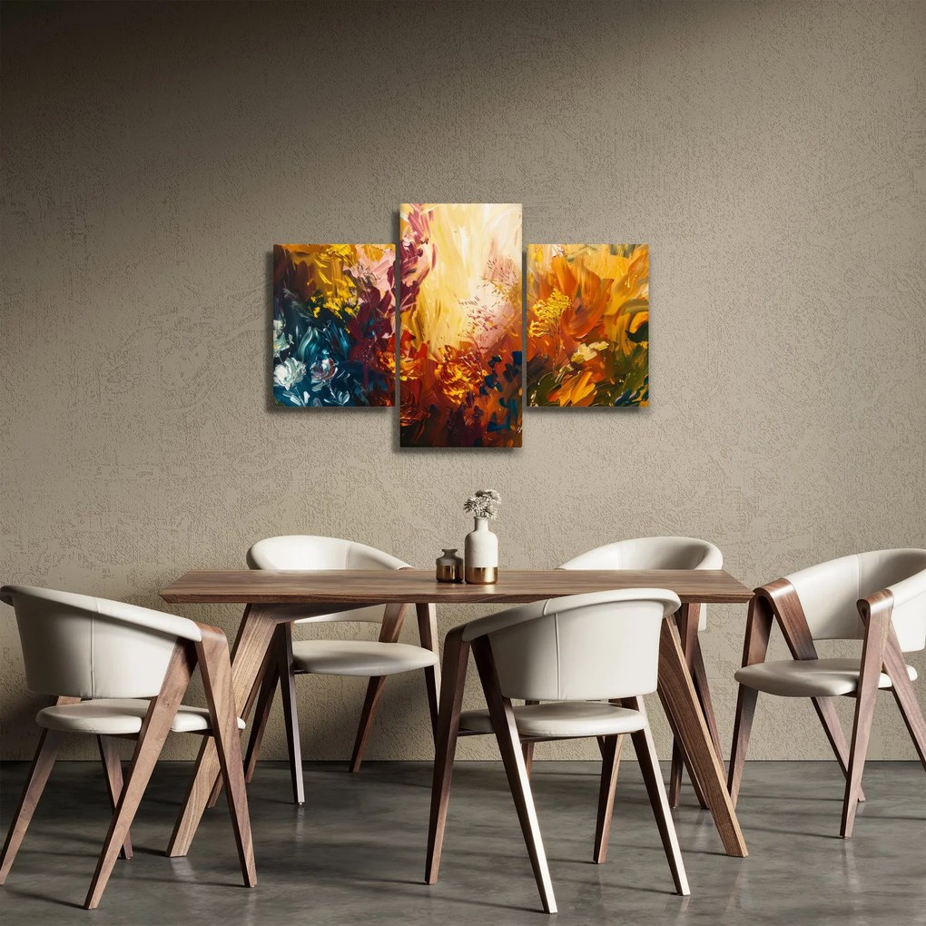 Tablou - pictură abstractă de flori (90x60 cm)