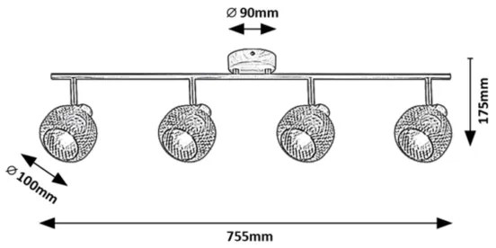 Spot GRENDEL 4xE14/40W/230V Rabalux 3130