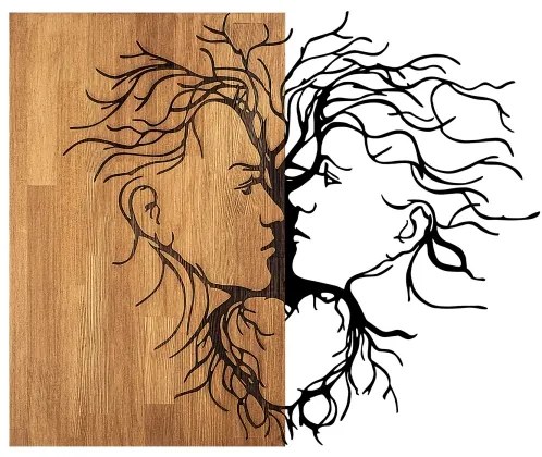 Decorațiune de perete 96x79 cm lemn/metal dragoste
