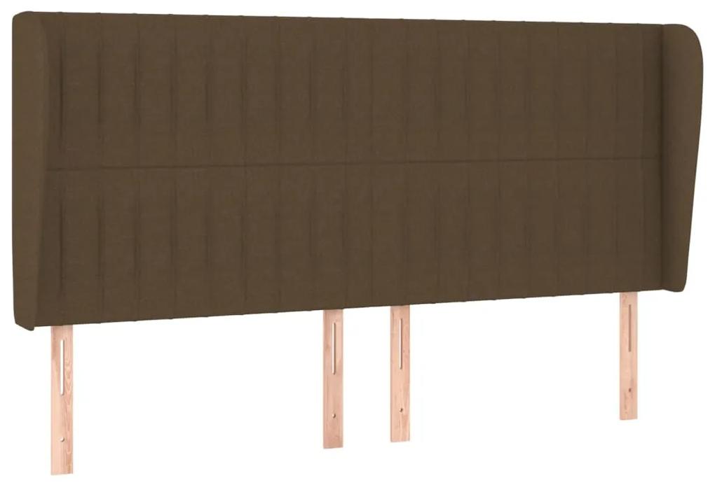 Pat box spring cu saltea, maro inchis, 200x200 cm, textil Maro inchis, 200 x 200 cm, Benzi verticale