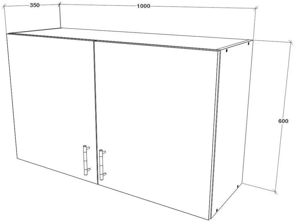 Corp Superior Oran, 2 Usi, Alb, 100 x 33 x 60 cm