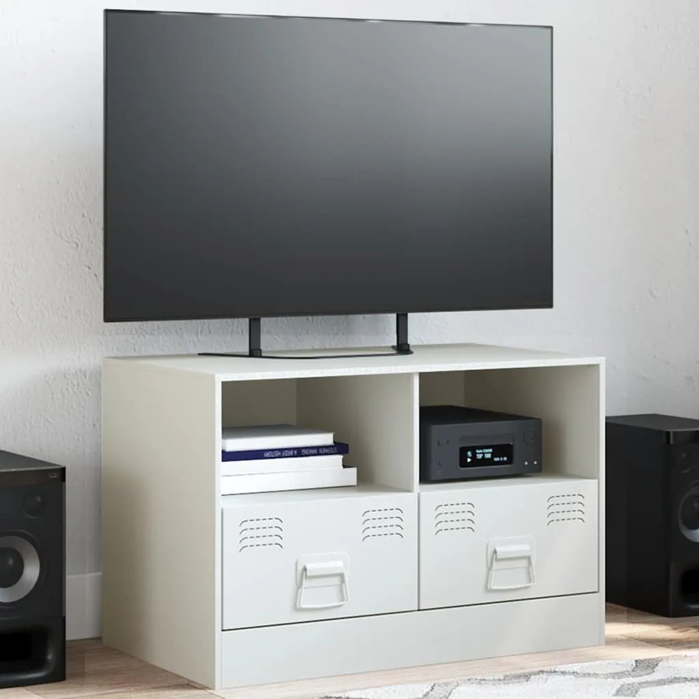 vidaXL Comodă TV, alb, 67x39x44 cm, oțel