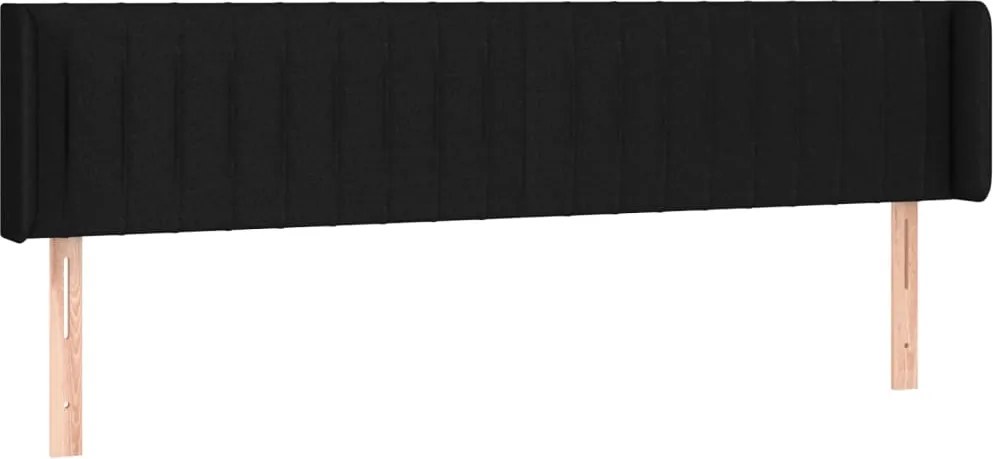 vidaXL Tăblie de pat cu aripioare negru 163x16x78/88 cm textil