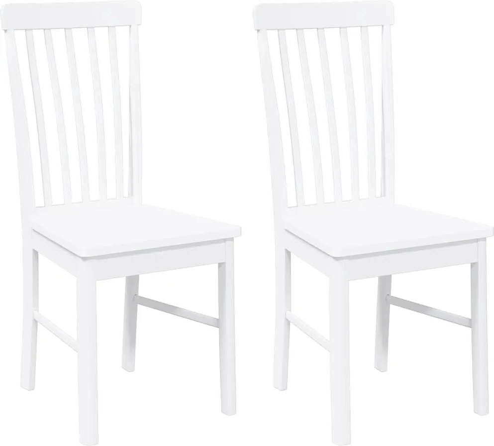 vidaXL Scaune de sufragerie 2 buc Cauciuc din lemn masiv alb
