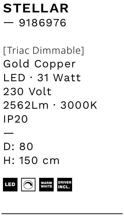 Lustra LED design ambiental deosebit Stellar 80cm