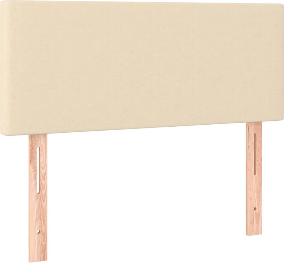 vidaXL Tăblie de pat, crem, 90x5x78/88 cm, textil