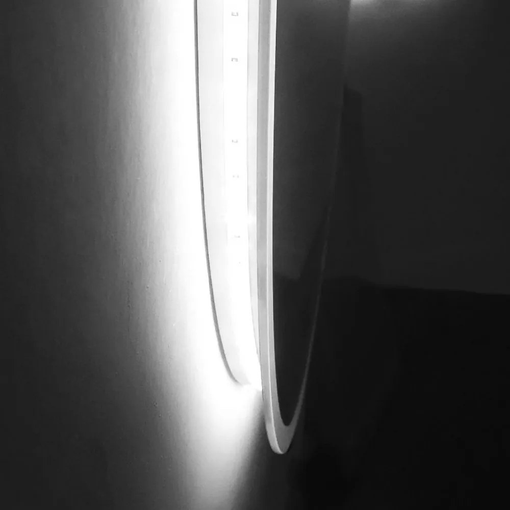 Oglindă Baie LED și Dezaburire, Ceas, Senzor Touch, Lumina Rece, Caldă și Neutră, 60 cm, Rama Acril