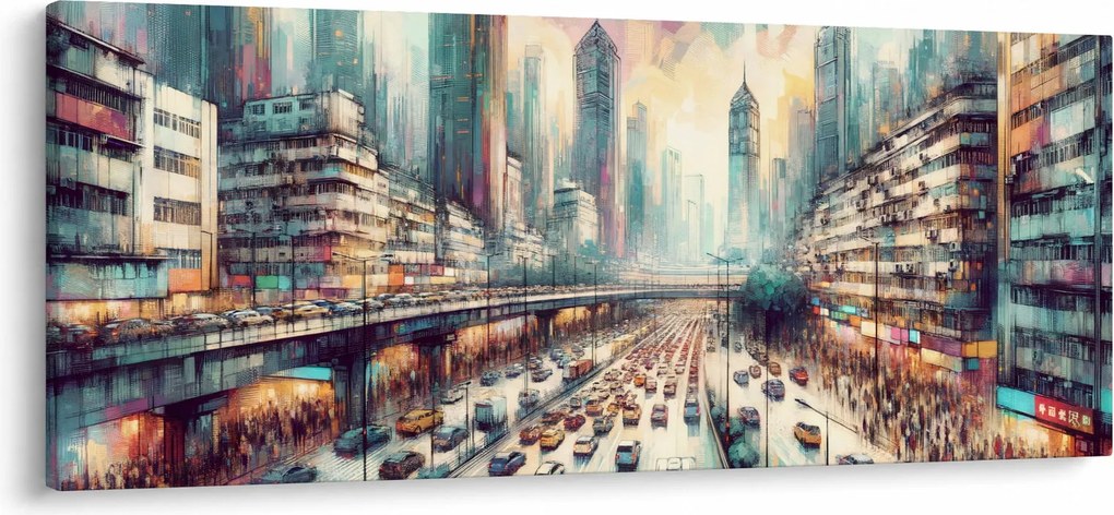 Tablou - Viața din marele oraș (120x50 cm)