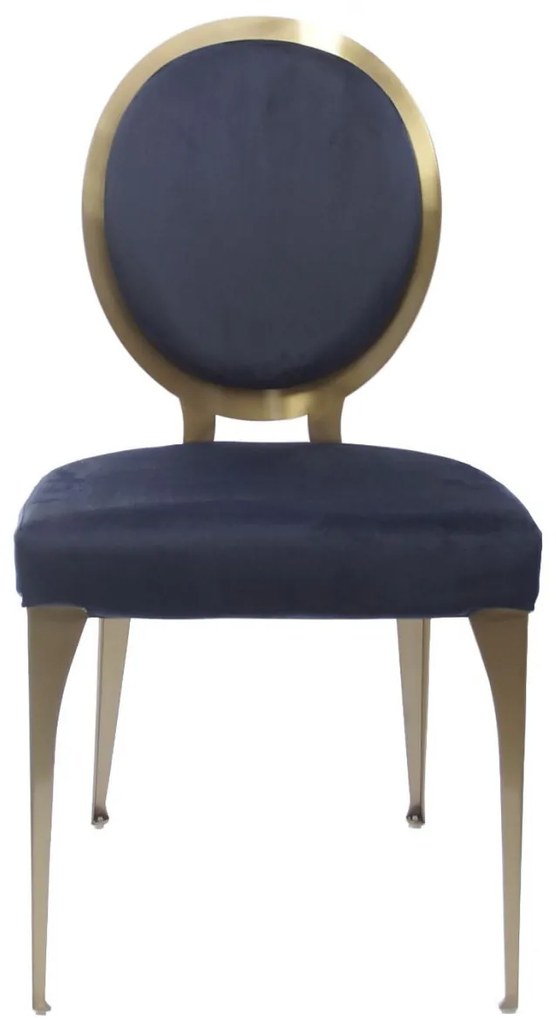 Scaun tapitat Cassari bleumarin/gold – H89 cm