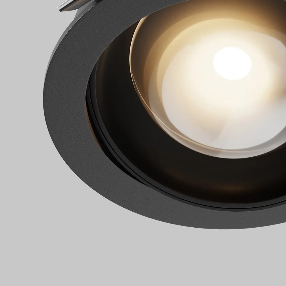 Spot incastrabil LED directionabil IP44 Lens negru 3000K 12W