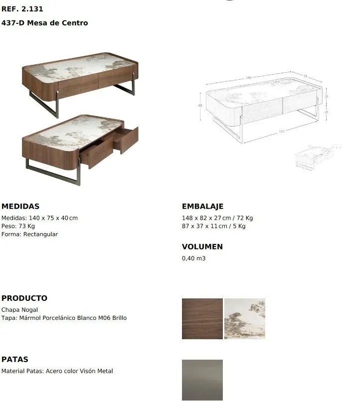 Masuta deosebita design LUX Walnut-Marble