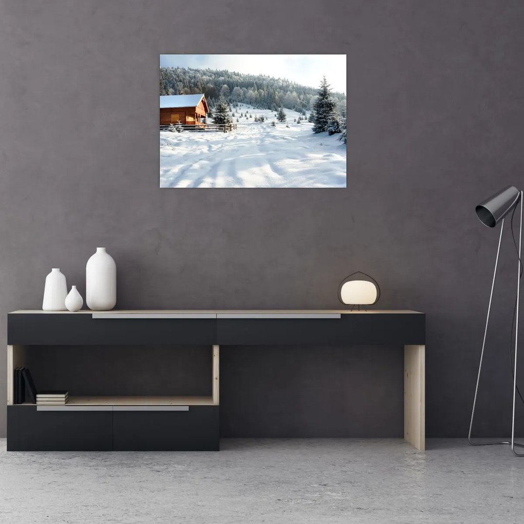 Tablou - Cabană de munte (70x50 cm)