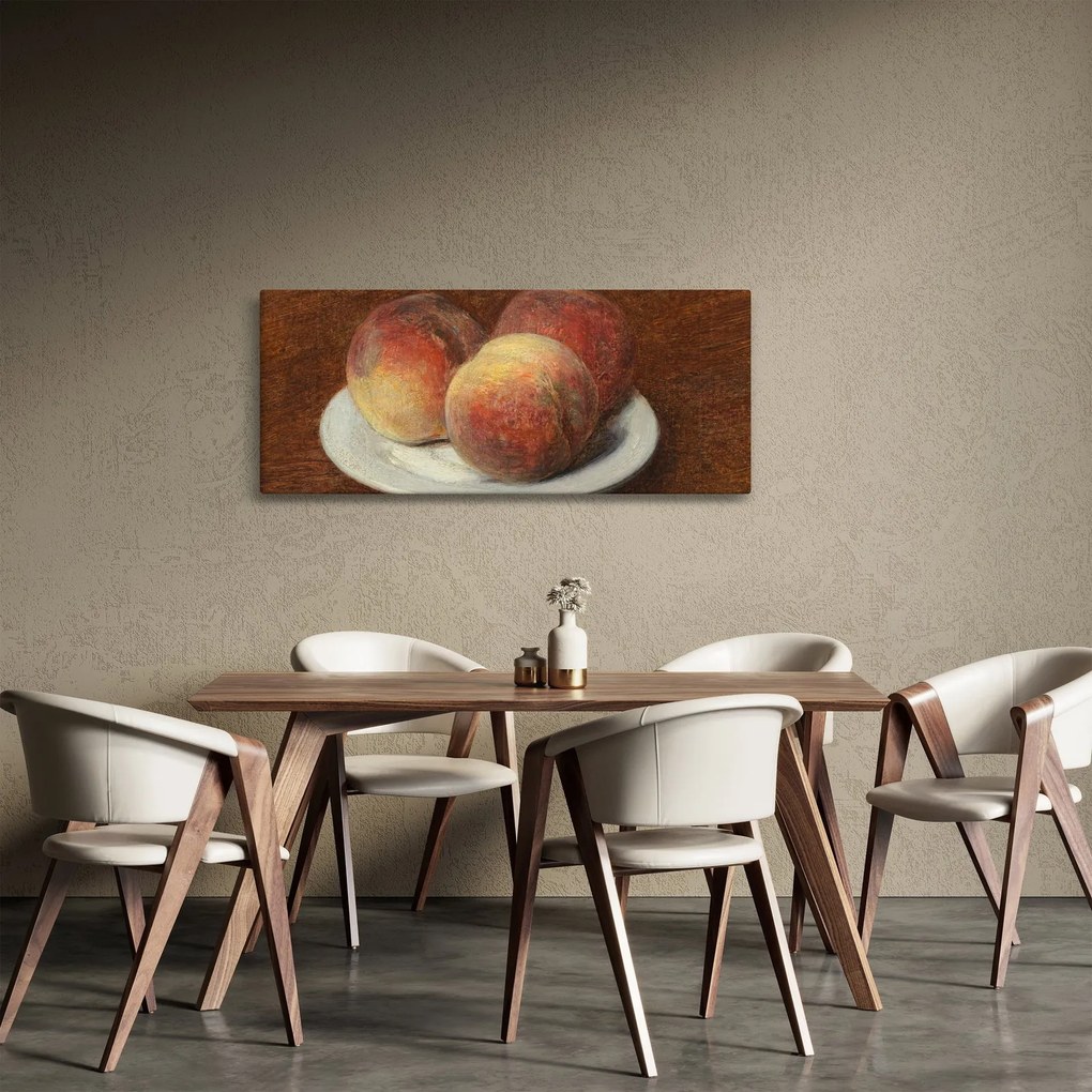 Tablou - Henri Fantin-Latour, Three Peaches on a Plate, reproducere (120x50 cm)