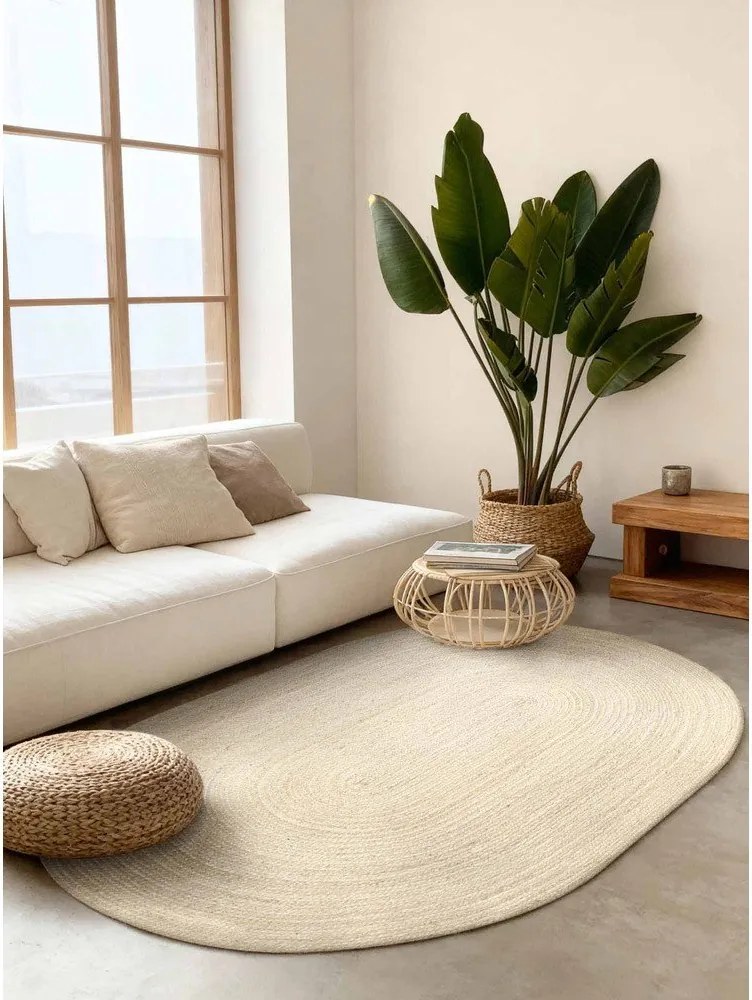 Covor în culoare naturală deschisă reversibil/țesut manual din iută 160x230 cm Braided – Hanse Home
