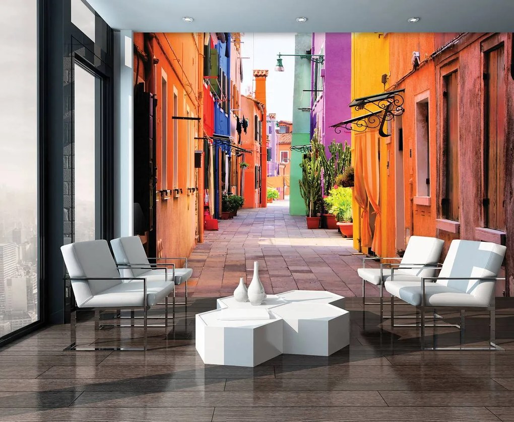Fototapet - Veneția - strada Burano (152,5x104 cm)